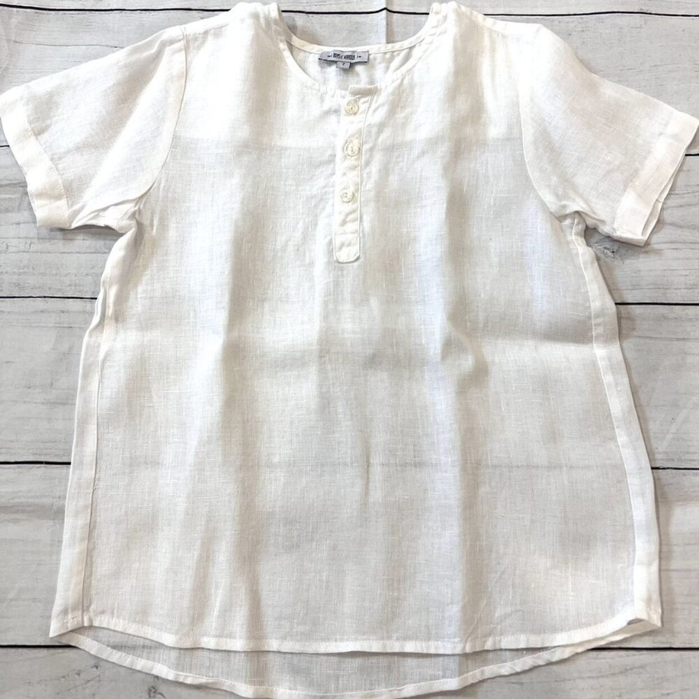 Boys And Arrows White Linen Tunic Shirt